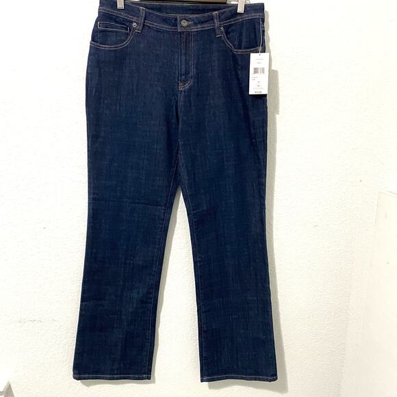 Laura Ashley Denim - Laura Ashley Womens Straight Leg Dark Wash Jeans Size 12 NWT Classic Denim